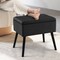 Costway Velvet Vanity Stool Ottoman with Storage Solid Wood Legs Flip-Up Top for Entryway Gray/Beige/Black